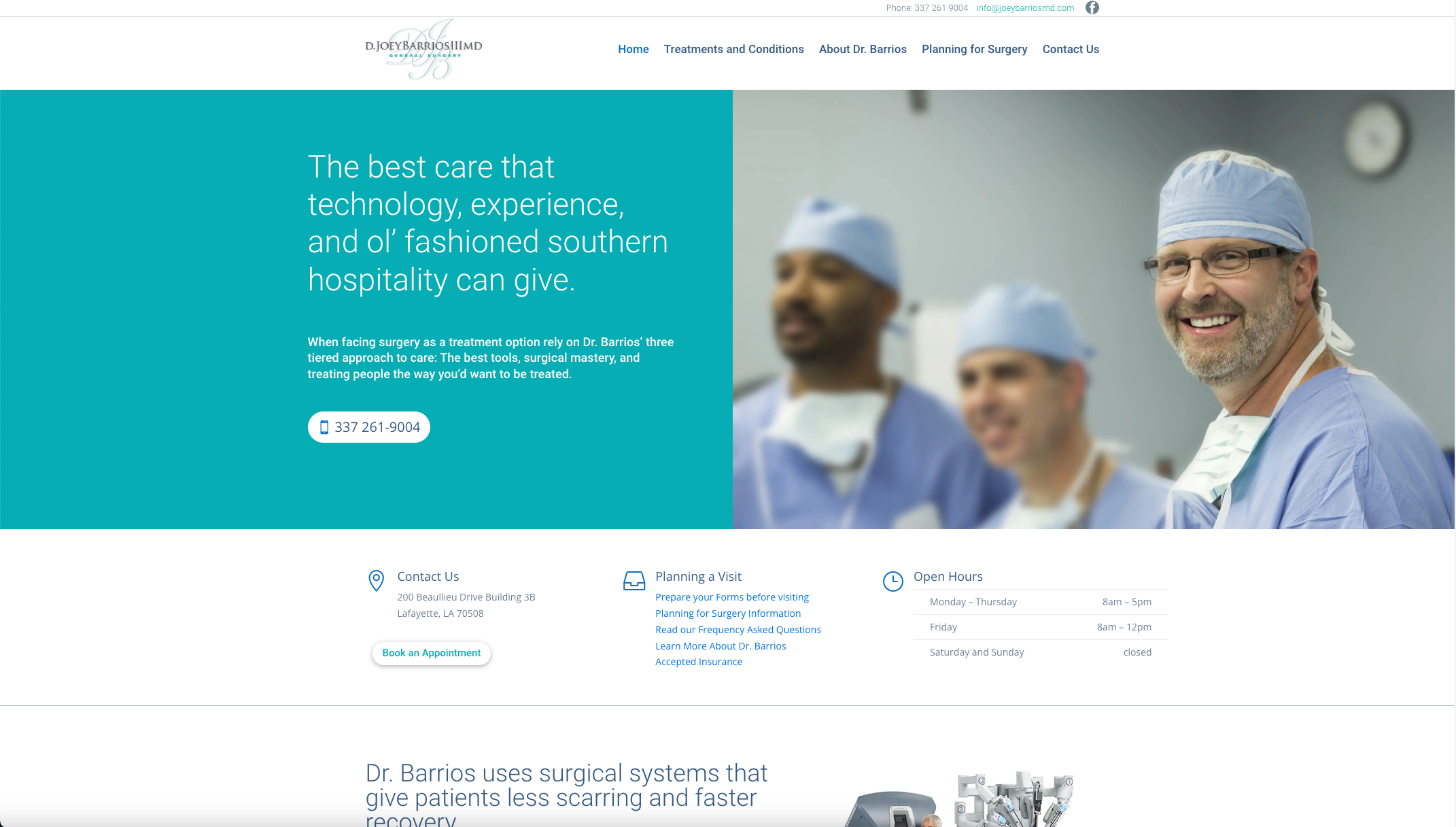 Dr. Joey Barrios III, MD General Surgery Website Design and Development